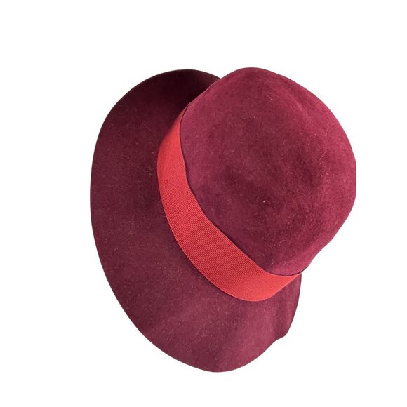Christys’ London Burgundy 100% Wool Felt Cloche Hat Women’s 56cm